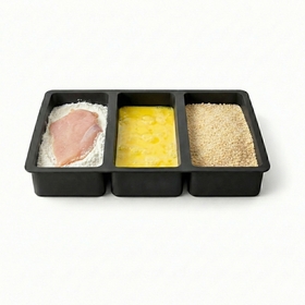 Silicone 3 Sectioned Chicken Breading Station Dredging Tray