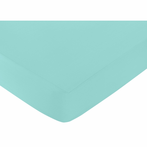 Skylar Collection Crib Sheet - Turquoise - alt image 2