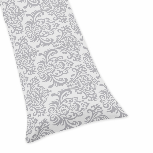 Skylar Collection Damask Print Full Length Body Pillow Cover