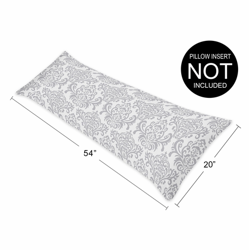 Skylar Collection Damask Print Full Length Body Pillow Cover - alt image 3