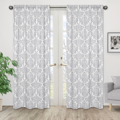 Skylar Collection Damask Window Panels - Set of 2 - alt image 1