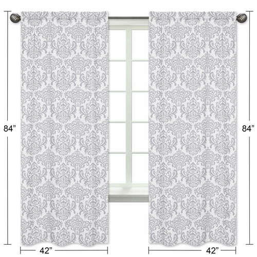 Skylar Collection Damask Window Panels - Set of 2 - alt image 4