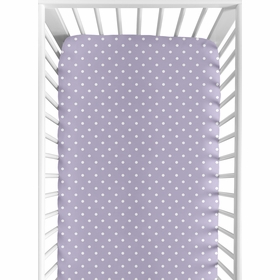 Sloane Collection Crib Sheet - Lavender Dot