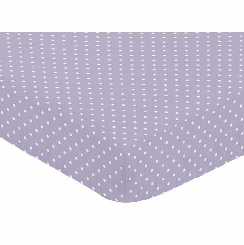 Sloane Collection Crib Sheet - Lavender Dot - alt image 2