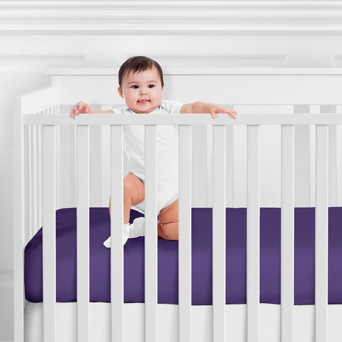 Sloane Collection Crib Sheet - Purple - alt image 1