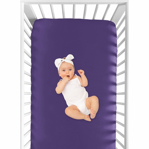 Sloane Collection Crib Sheet - Purple - alt image 3