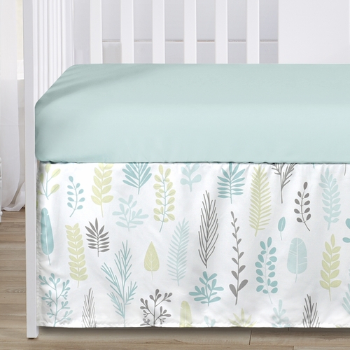 Sloth Aqua and Grey Collection 4 Piece Bumperless Crib Bedding - alt image 3