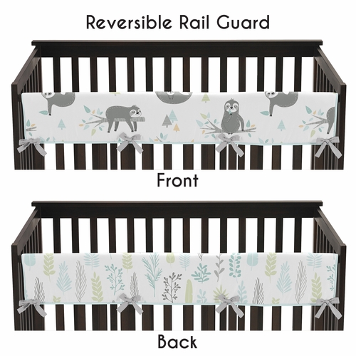 Sloth Aqua and Grey Collection 5 Piece Crib Bedding - alt image 3