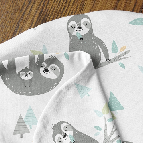 Sloth Aqua and Grey Collection Baby Cocoon and Beanie Hat - 2 Piece Set - alt image 3