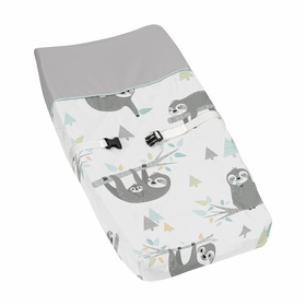 Sloth Aqua and Grey Collection Changing Pad Cover