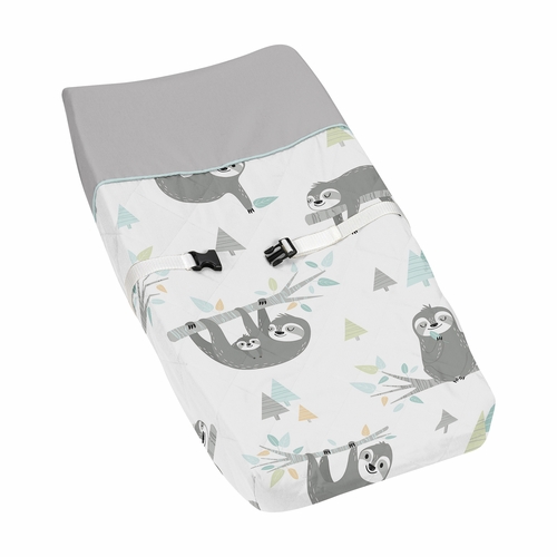 Sloth Aqua and Grey Collection Changing Pad Cover