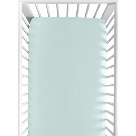Sloth Aqua and Grey Collection Crib Sheet - Solid Aqua Blue