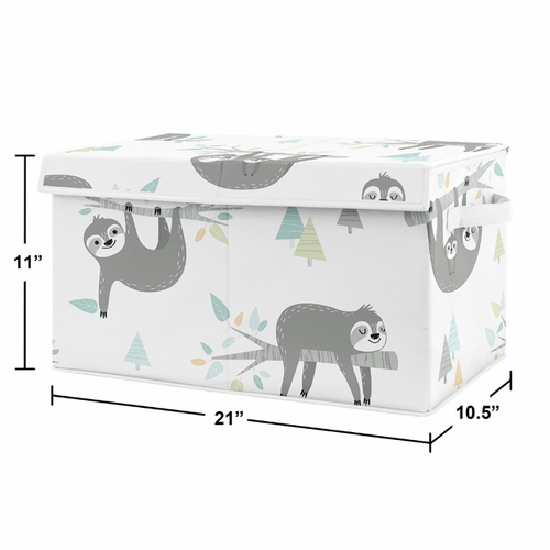 Sloth Aqua and Grey Collection Fabric Toy Bin Storage - alt image 1