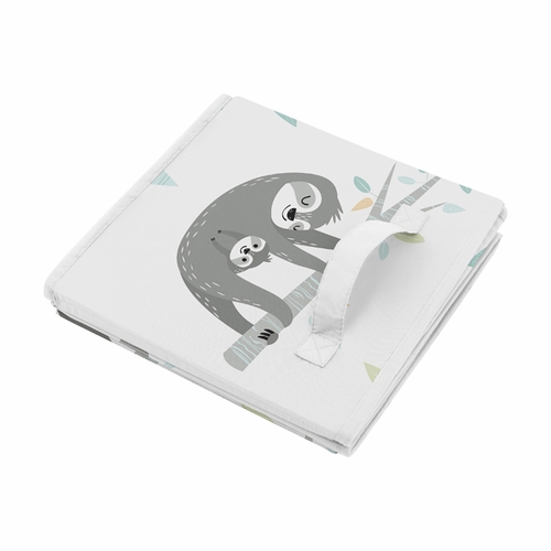 Sloth Aqua and Grey Collection Fabric Toy Bin Storage - alt image 2