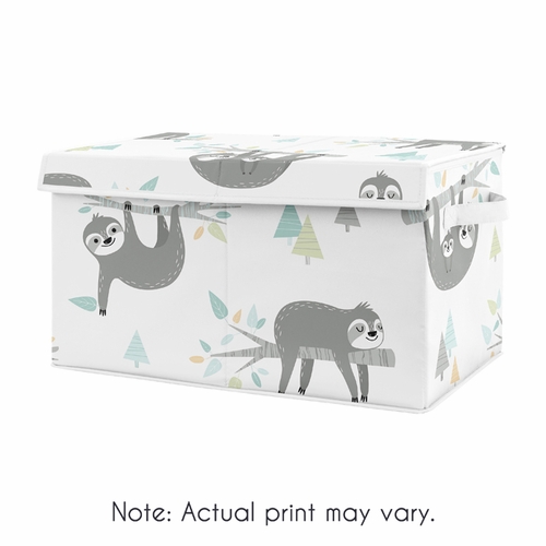 Sloth Aqua and Grey Collection Fabric Toy Bin Storage - alt image 4