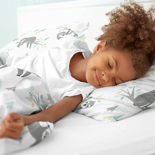 Sloth Aqua and Grey Collection Full/Queen Bedding - alt image 3