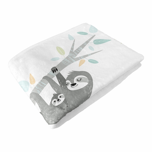 Sloth Aqua And Grey Collection Monthly Milestone Baby Blanket - alt image 5