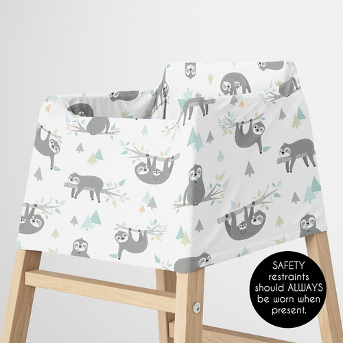 Sloth Aqua and Grey Collection Multi Use Baby Car Seat and Nursing Cover - alt image 4