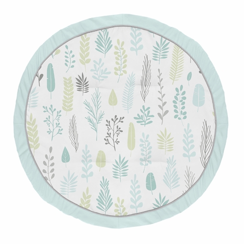 Sloth Aqua and Grey Collection Playmat - Leaf Print