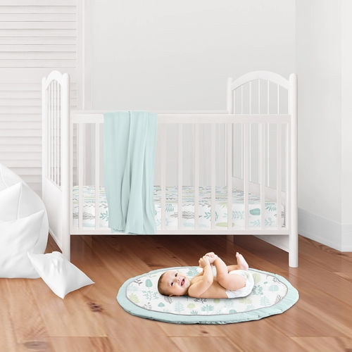 Sloth Aqua and Grey Collection Playmat - Leaf Print - alt image 1