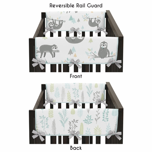 Sloth Aqua and Grey Collection Side Rail Guard Covers - Set of 2