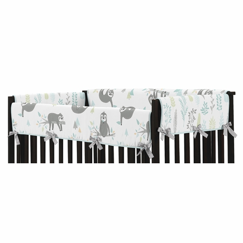 Sloth Aqua and Grey Collection Side Rail Guard Covers - Set of 2 - alt image 1