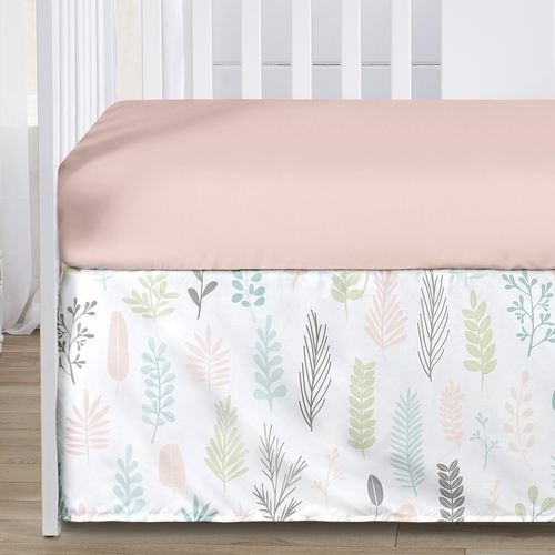 Sloth Pink and Grey Collection 4 Piece Bumperless Crib Bedding - alt image 3