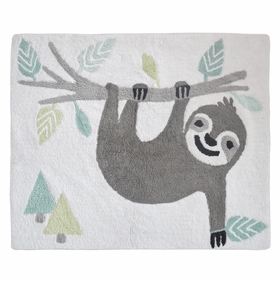 Sloth Pink and Grey Collection Accent Floor Rug
