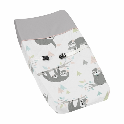 Sloth Pink and Grey Collection Changing Pad Cover