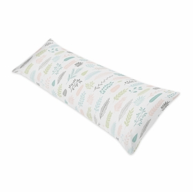 Sloth Pink and Grey Collection Leaf Print Full Length Body Pillow Cover