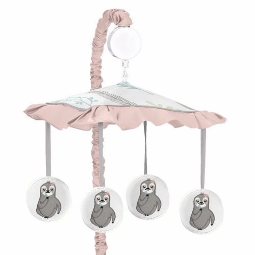 Sloth Pink and Grey Collection Musical Mobile