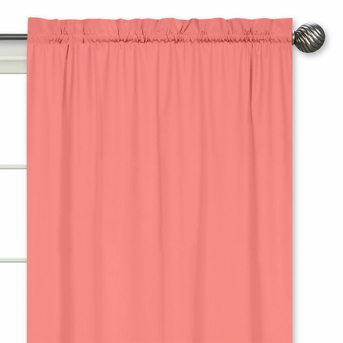 Solid Coral Window Panels for Mod Diamond Coral and White Collection- Set of 2 - alt image 2