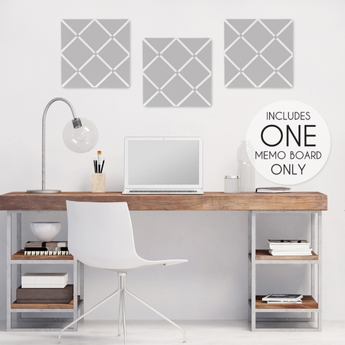 Solid Grey Fabric Memo Board - alt image 1