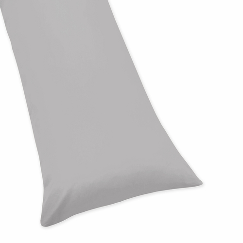 Solid Grey Full Length Body Pillow Cover