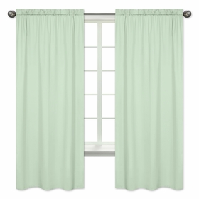 Solid Mint Window Panels - Set of 2