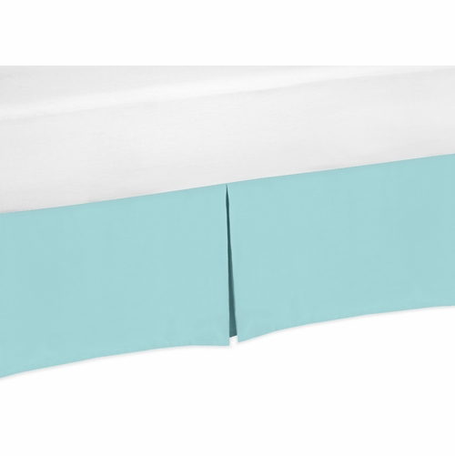 Solid Turquoise Crib Bed Skirt