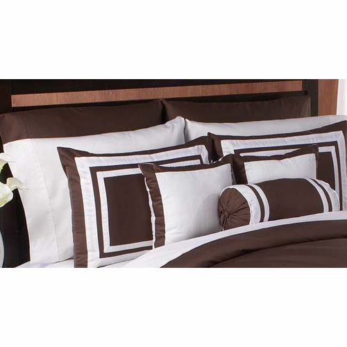 Spa Hotel Chocolate White 6pc Duvet Bedding Set - alt image 1
