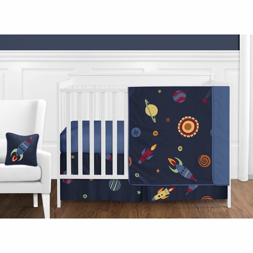 Space Galaxy 11 Piece Bumperless Crib Bedding Collection