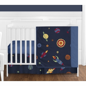 Space Galaxy 4 Piece Bumperless Crib Bedding Collection