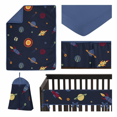 Space Galaxy Collection 5 Piece Crib Bedding - alt image 1