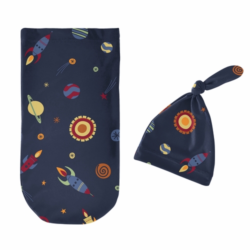 Space Galaxy Collection Baby Cocoon and Beanie Hat - 2 Piece Set - alt image 1