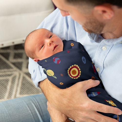 Space Galaxy Collection Baby Swaddle Blanket - alt image 2