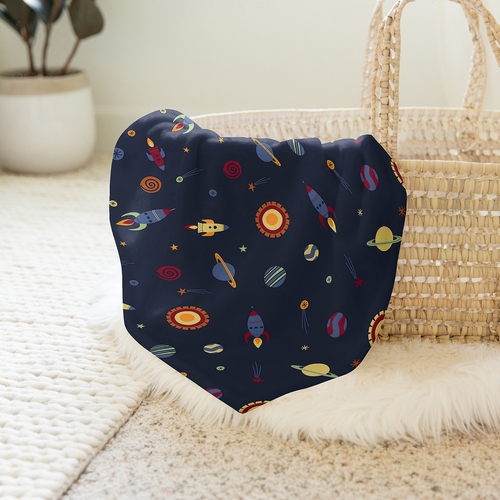 Space Galaxy Collection Baby Swaddle Blanket - alt image 3