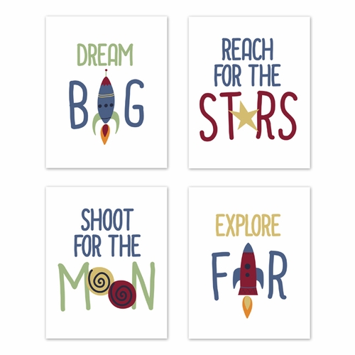 Space Galaxy Collection Wall Art Prints - Set of 4