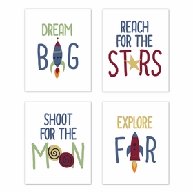 Space Galaxy Collection Wall Art Prints - Set of 4