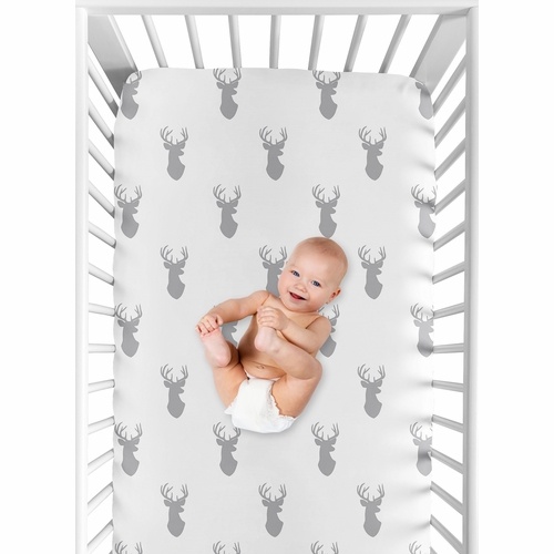 Stag Grey and White Collection 2 Pack Crib Sheets - alt image 4