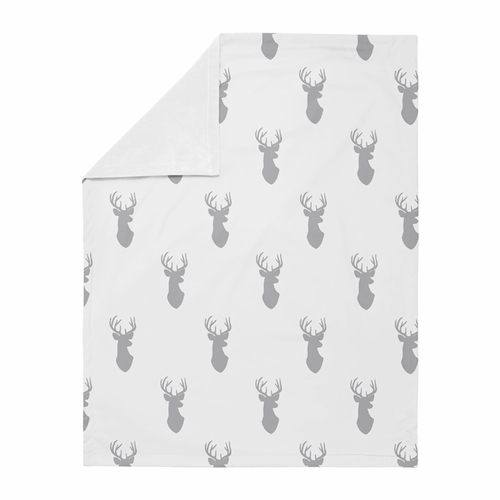 Stag Grey and White Collection Baby Blanket - alt image 1