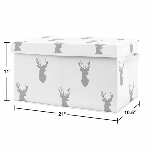 Stag Grey and White Collection Fabric Toy Bin Storage - alt image 1