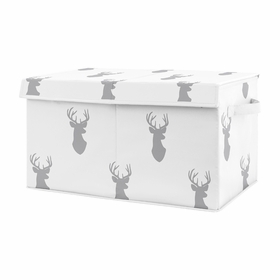 Stag Grey and White Collection Fabric Toy Bin Storage