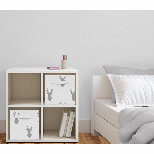 Stag Grey and White Collection Foldable Fabric Storage Bins - Set of 2 - alt image 1